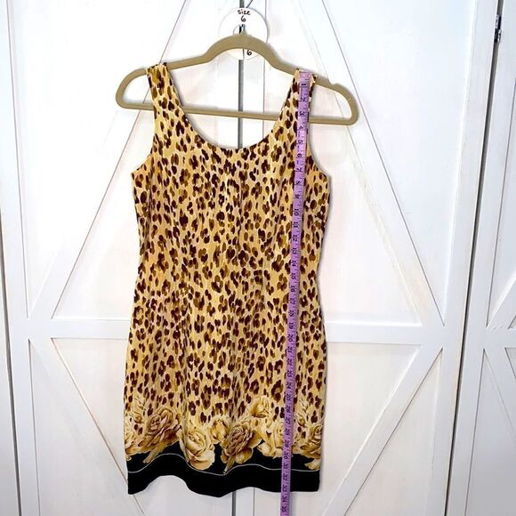 Bloomingdale's Petites Silk Animal Print Dress Size 6 - Picture 8 of 9